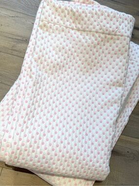 *Rare Pottery Barn Kids White Curtain Panel with Pink Dot Texture